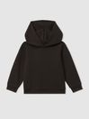 9-14 yrs Interlock Jersey Hoodie in Chocolate Brown - Image 1 of 1