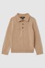 3-9 yrs Merino Wool Polo Shirt in Camel Melange - Image 1 of 1