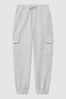 9-13 yrs Textured Cotton Blend Drawstring Joggers in Grey - Image 1 of 1