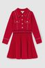 Knitted Contrast Stitch Dress in Red - Image 1 of 1