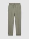 9-13 yrs Interlock Drawstring Joggers in Soft Sage Green - Image 1 of 1