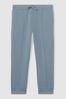 9-13 yrs Interlock Drawstring Joggers in Soft Denim Blue - Image 1 of 1