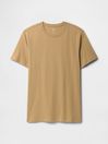 Beige Short Sleeve Everyday 100% Cotton Crew Neck T-Shirt - Image 1 of 1