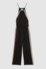 Petite Halterneck Craft Stitch Jumpsuit in Black - Image 1 of 1
