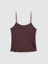 Silk Cami Top in Burgundy - Image 1 of 1