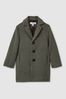 9-13 yrs Single Breasted Overcoat in Green Smoke - Image 1 of 1