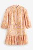 Pink Floral Long Sleeve Shirt Dress - Image 1 of 1