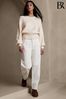 Banana Republic White Wadi Marled Jumper - Image 1 of 1