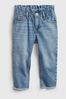 Mid Wash Blue Pull On Ruffle Mom Jeans (Newborn-5yrs) - Image 1 of 1