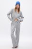 Grey Stripe Cotton Print Flannel Pyjama Set - Image 1 of 1