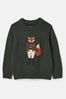 Kids' Jonty Green Intarsia Fox Artwork Jumper - Image 1 of 1