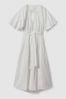 Petite Lyocell Blend Puff Sleeve Midi Dress in White - Image 1 of 1