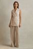 Linen Belted Waistcoat in Natural - Image 1 of 1