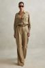 Lyocell Wide Leg Jumpsuit in Khaki - Image 1 of 1