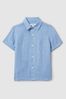 13-14 yrs Short Sleeve Linen Shirt in Soft Blue - Image 1 of 1