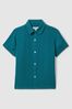 9-13 yrs Short Sleeve Linen Shirt in Seafoam - Image 1 of 1