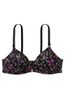 Pure Black Floral Non Wired Lightly Lined Front Close Bra - Image 1 of 1