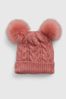 Pink Toddlers Double-Pom Cable-Knit Beanie - Image 1 of 1
