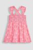 Coral Pink Crab Cross Back Smocked Jersey Dress - Image 1 of 1
