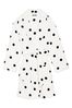 White Black Dots Cosy Short Dressing Gown - Image 1 of 1