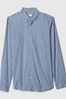 Blue and White Gingham Stretch Button-Up Slim Fit Shirt - Image 1 of 1