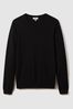 Merino Wool Crew-Neck Jumper in Black - Image 1 of 1