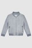 Suede Bomber Jacket in Soft Blue - Image 1 of 1