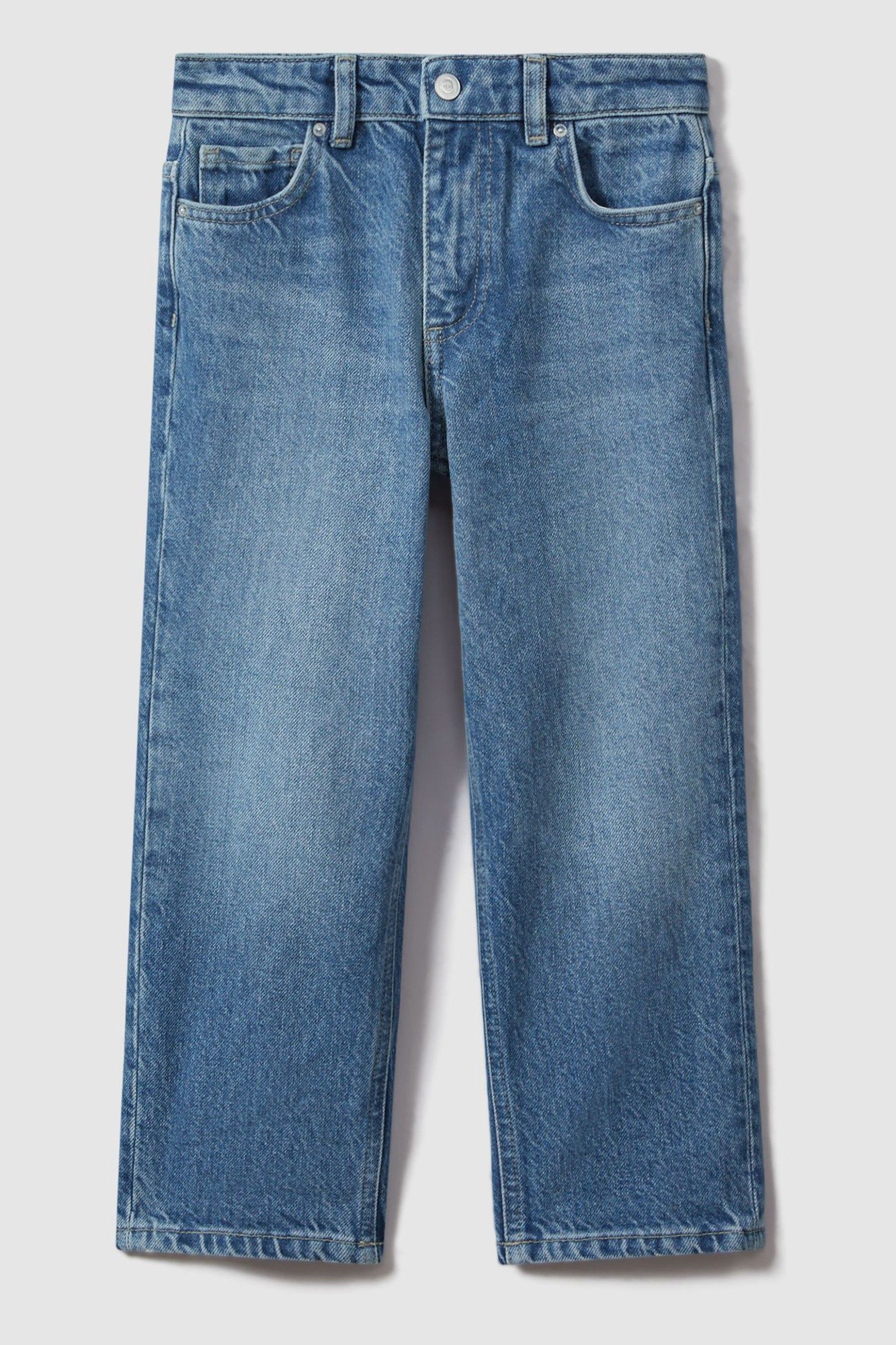 3-9 yrs Loose Fit Adjuster Jeans in Mid Blue - Image 1 of 1