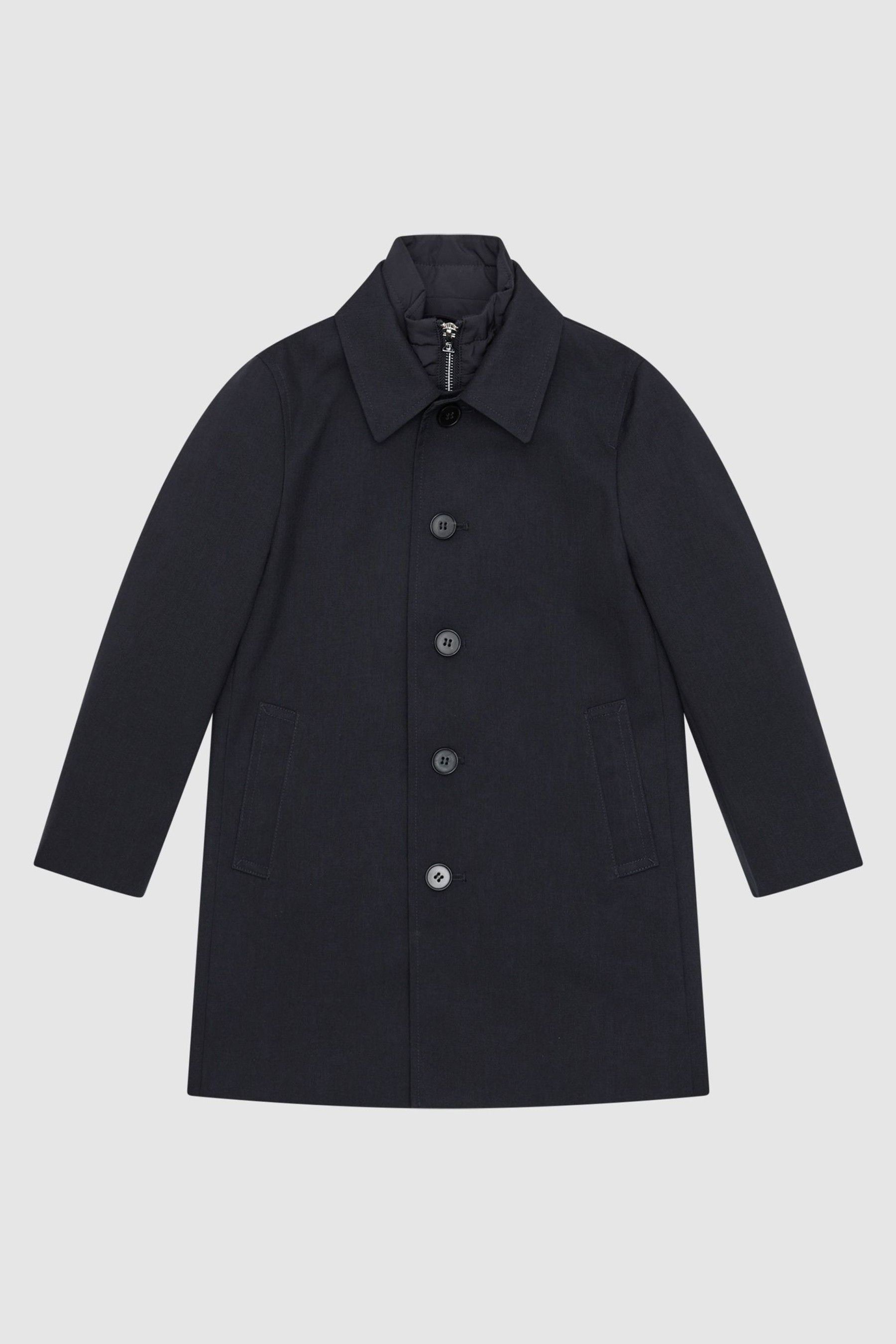 3-9 yrs Trench With Funnel-Neck Insert in Navy - Image 1 of 1