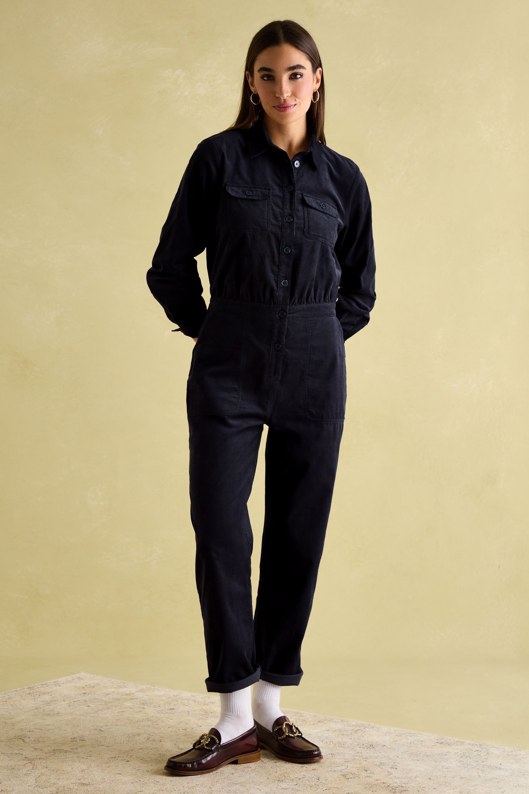 Navy Corduroy 100 Cotton Jumpsuit Joules