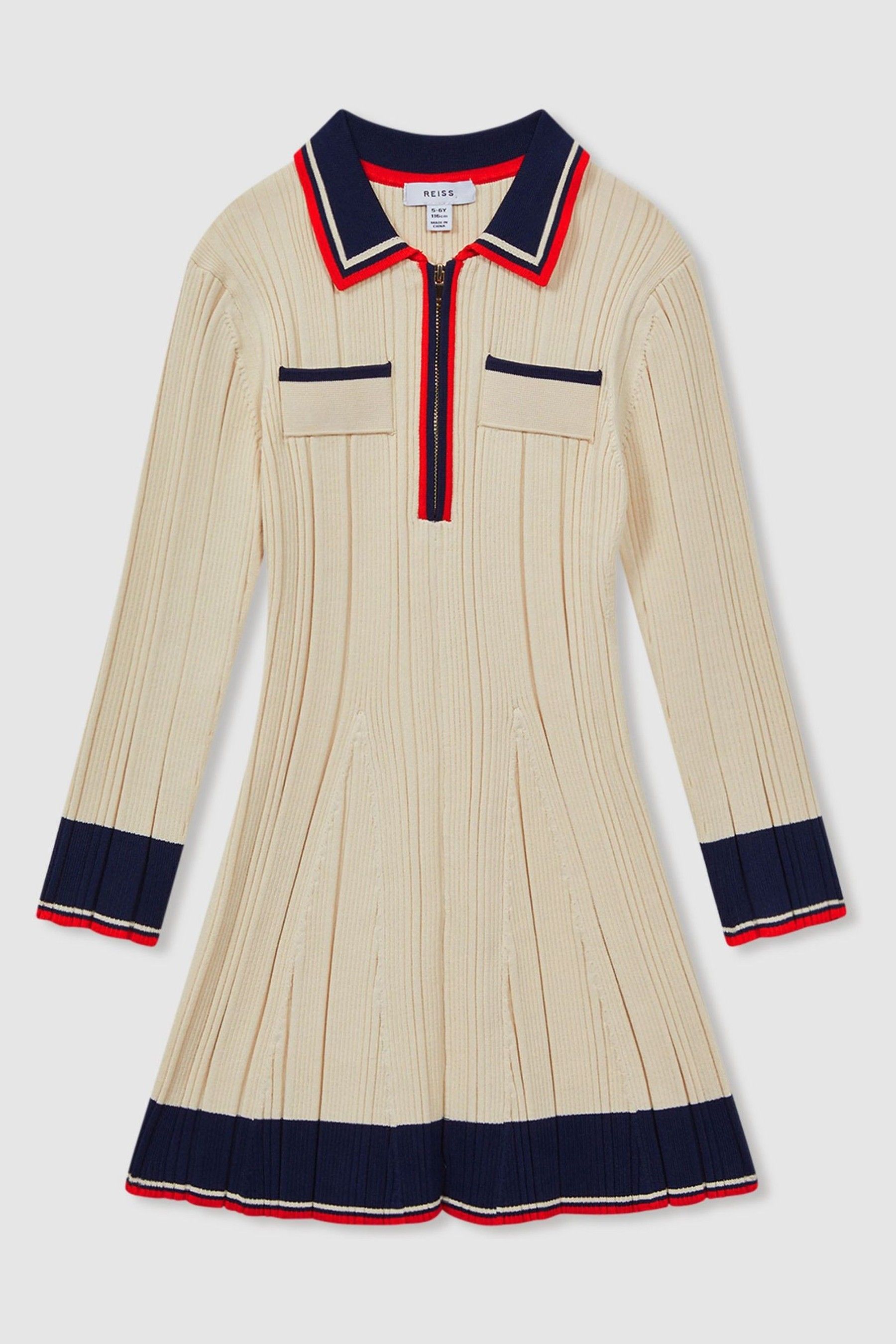 4-9 yrs Ribbed Colourblock Mini Dress in Camel - Image 1 of 1