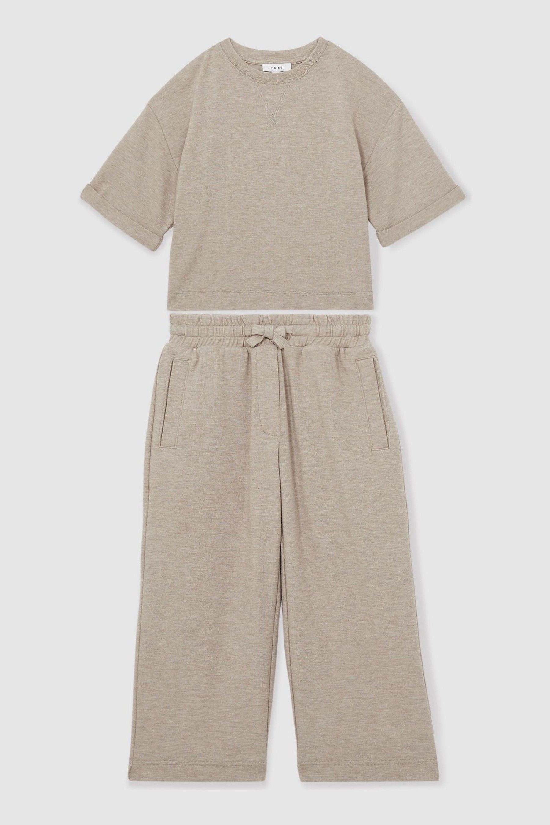 9-13 yrs Top And Trousers Lightweight Lounge Set in Oatmeal - Image 1 of 1