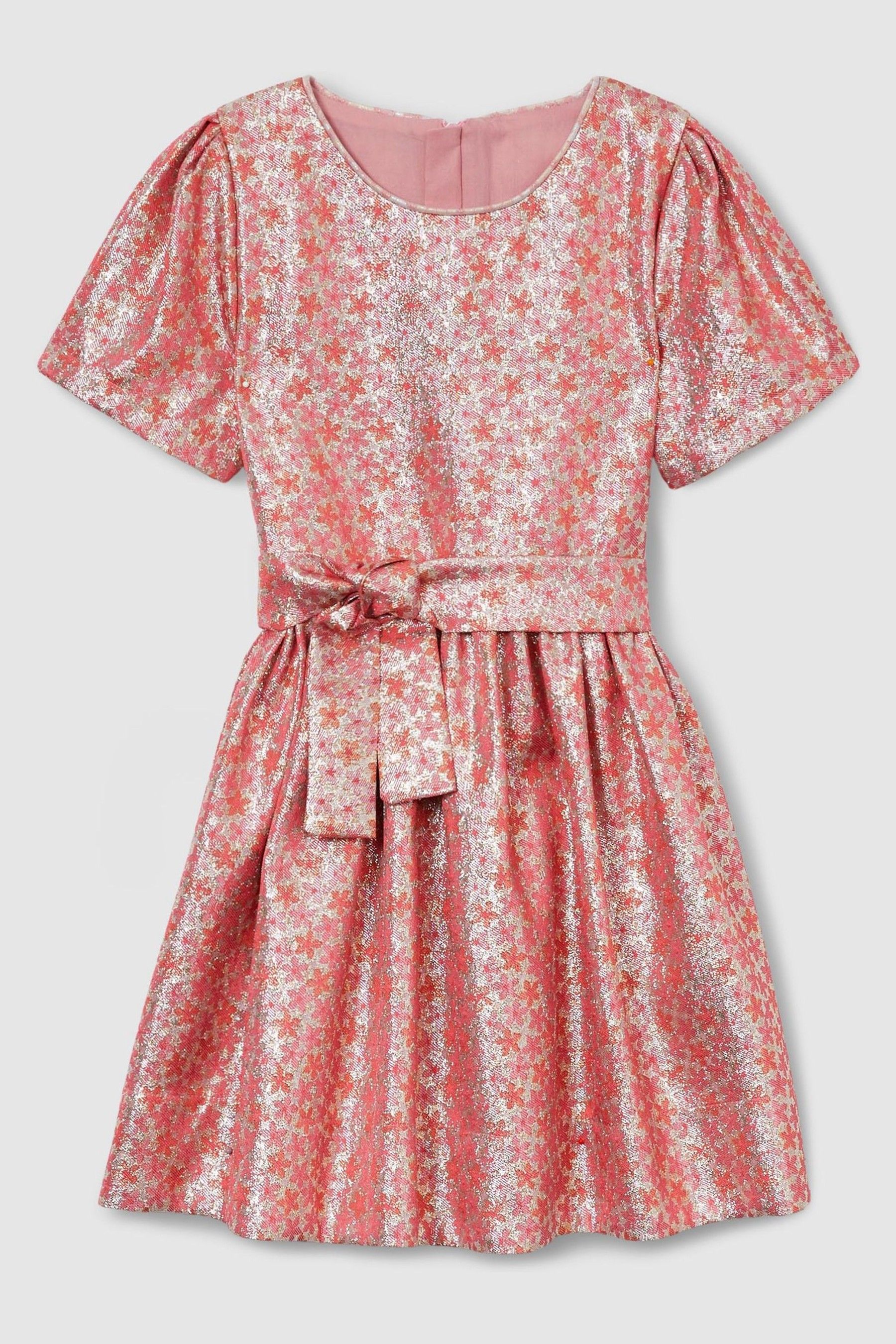 9-13 yrs Floral Fil-Coupé Dress in Pink - Image 1 of 1