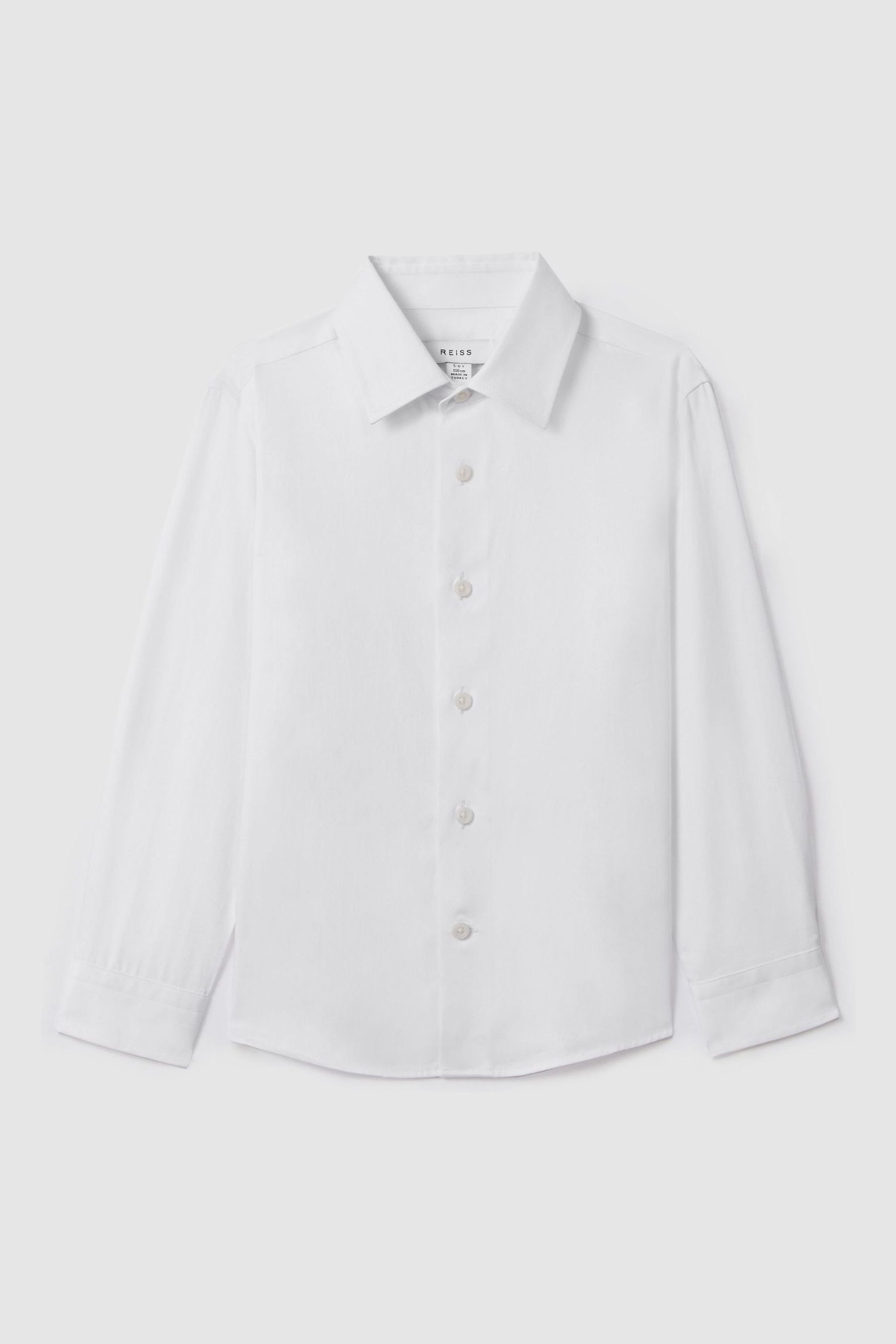 Slim-Fit Cotton Shirt in White - Image 1 of 1
