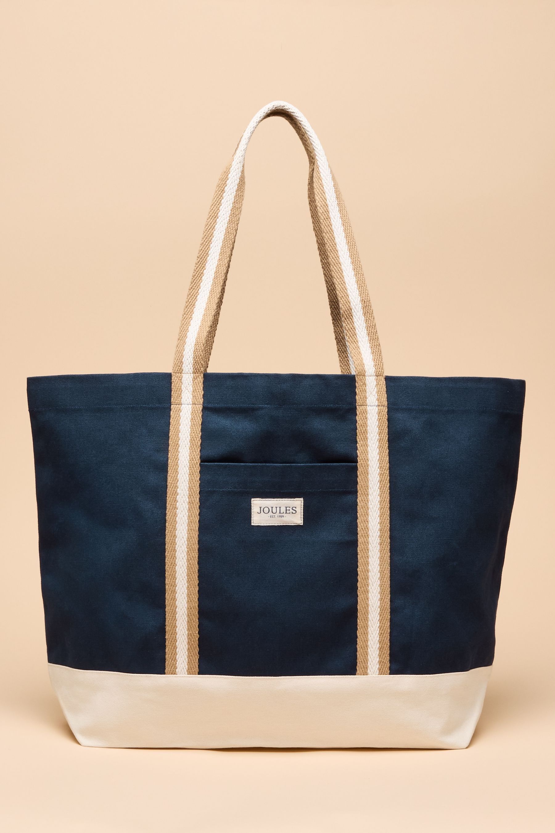Promenade Navy Canvas Beach Bag - Image 1 of 1