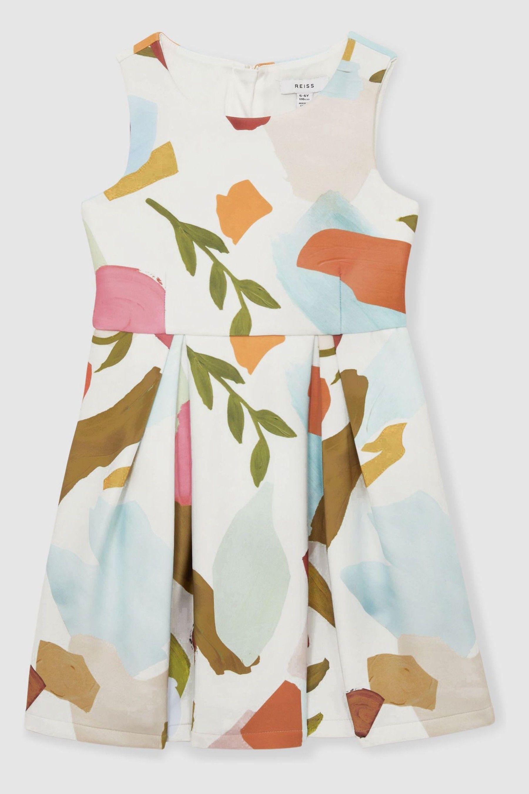 4-9 yrs Abstract Floral Scuba Dress in Multi - Image 1 of 1