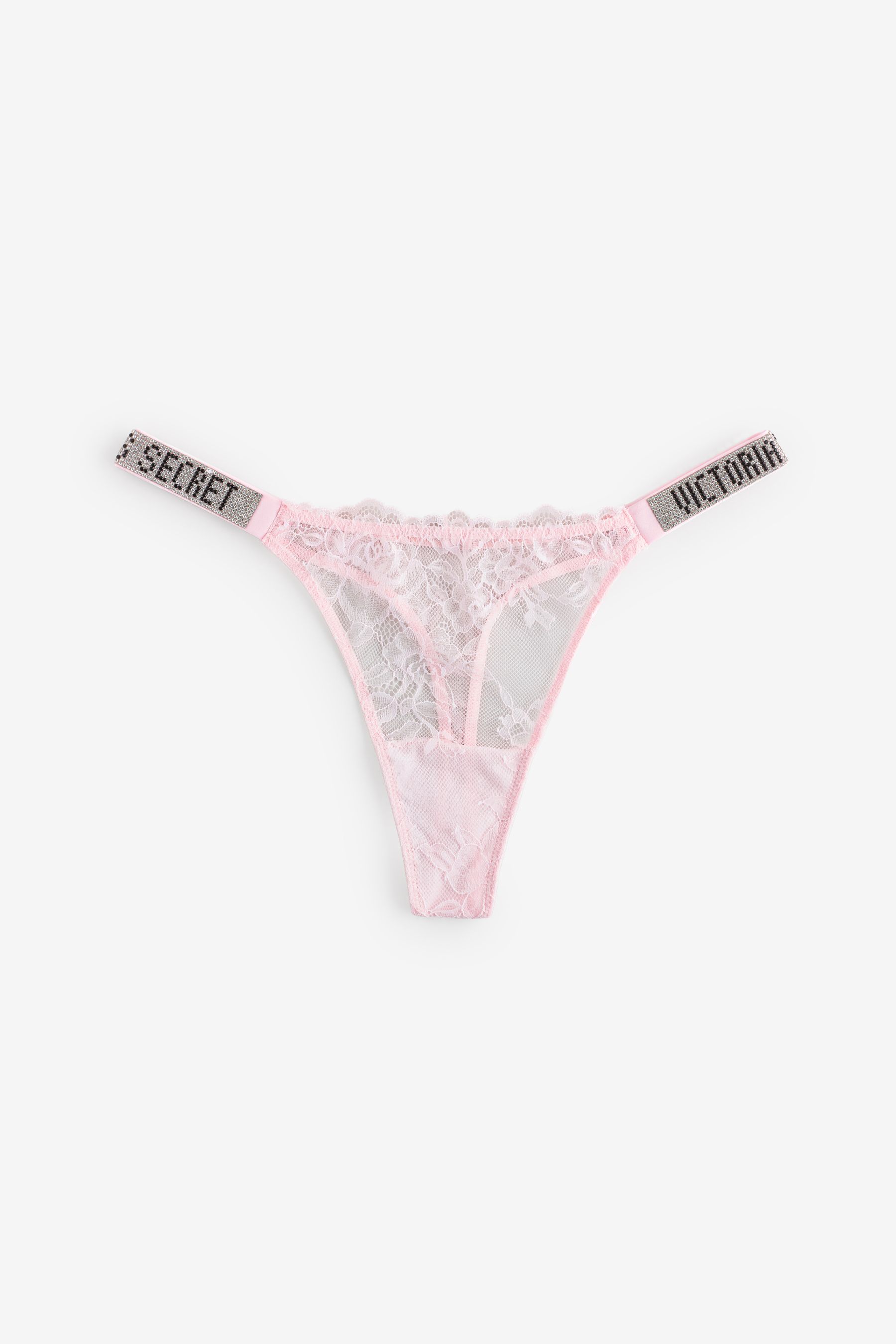 Angel Pink Thong Shine Strap Knickers - Image 1 of 1