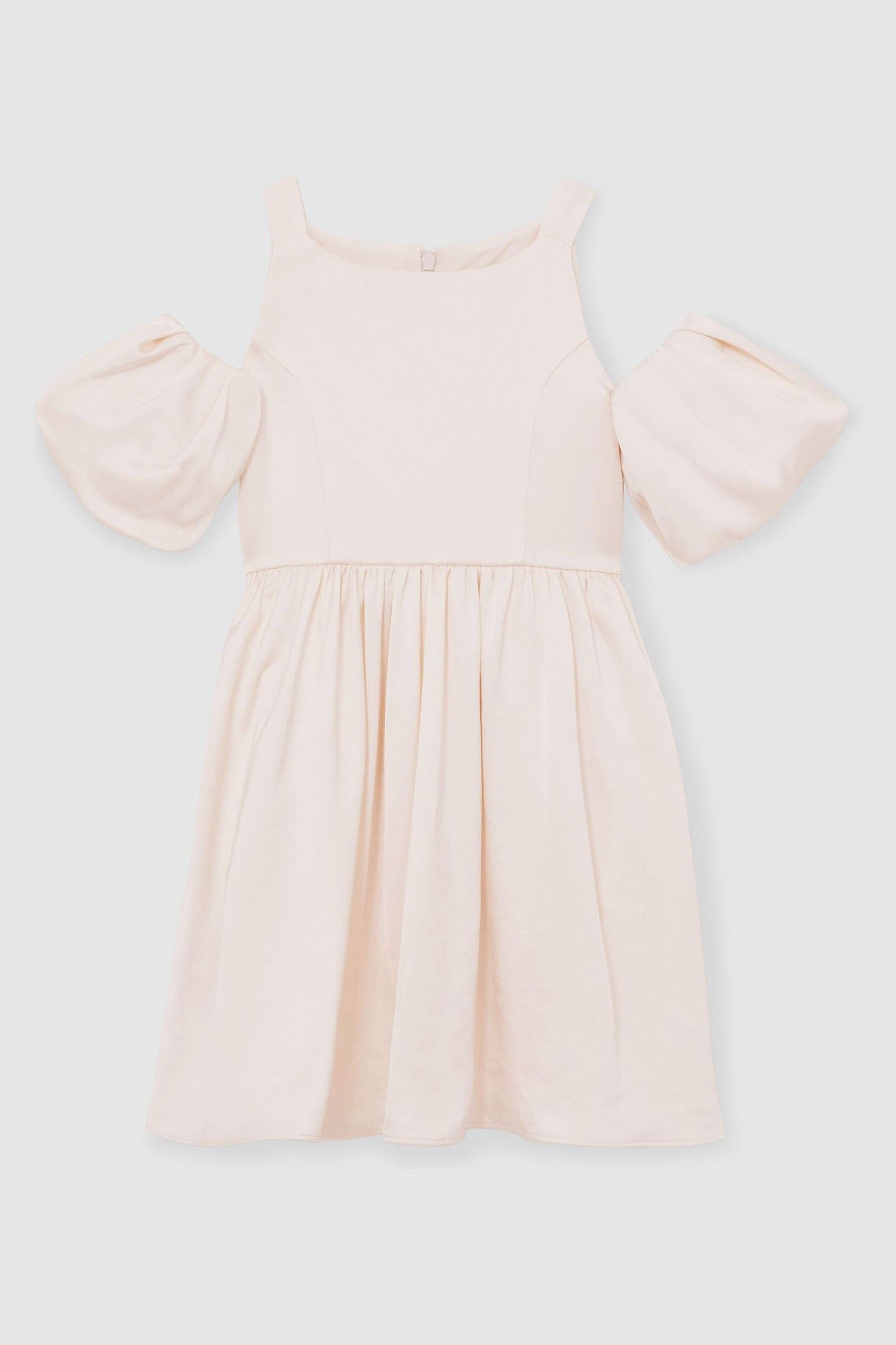 4-9 yrs Sateen Puff-Sleeve Bridesmaid Dress in Ivory - Image 1 of 1