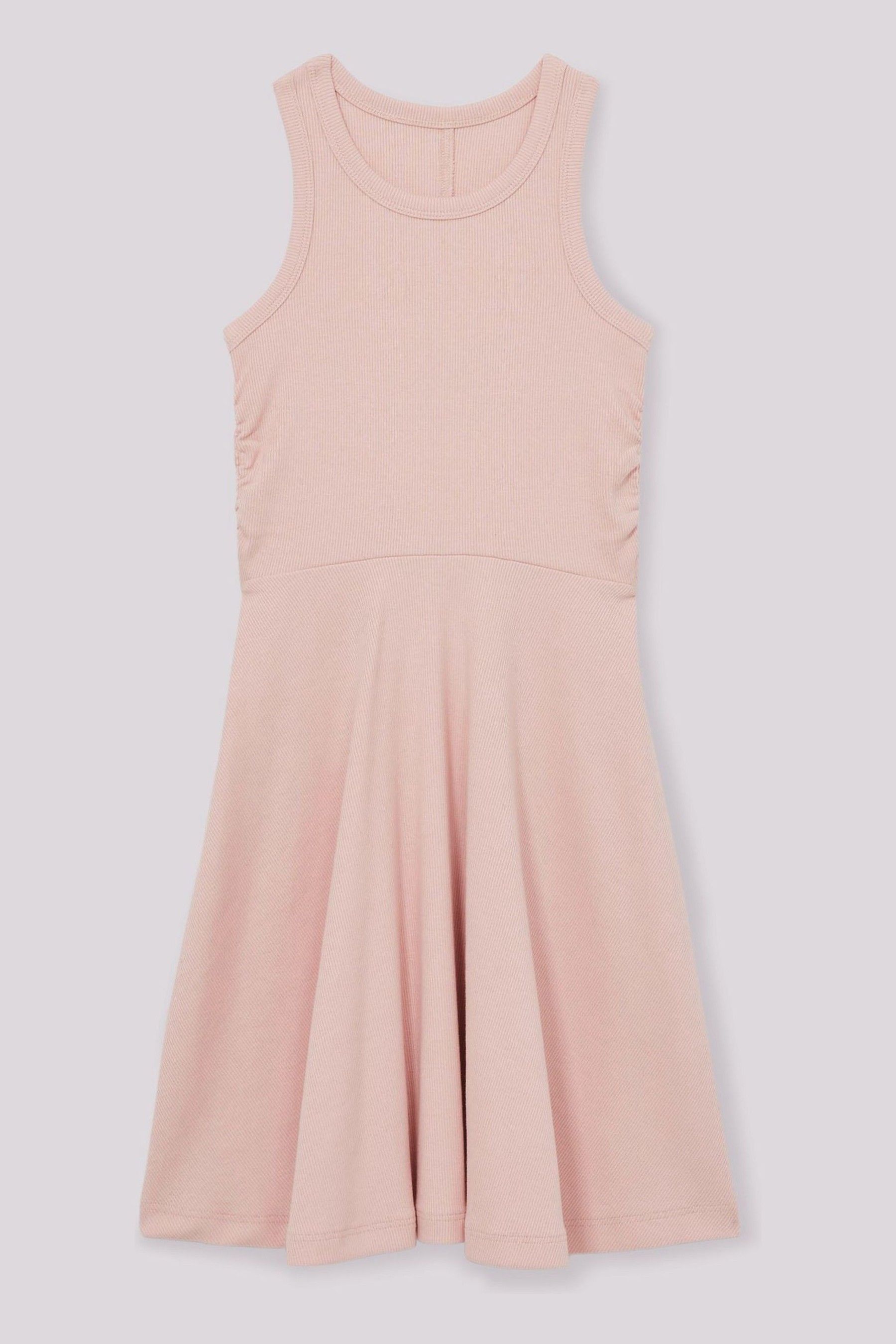 Jersey Ruched Skater Dress in Pink - Image 1 of 1