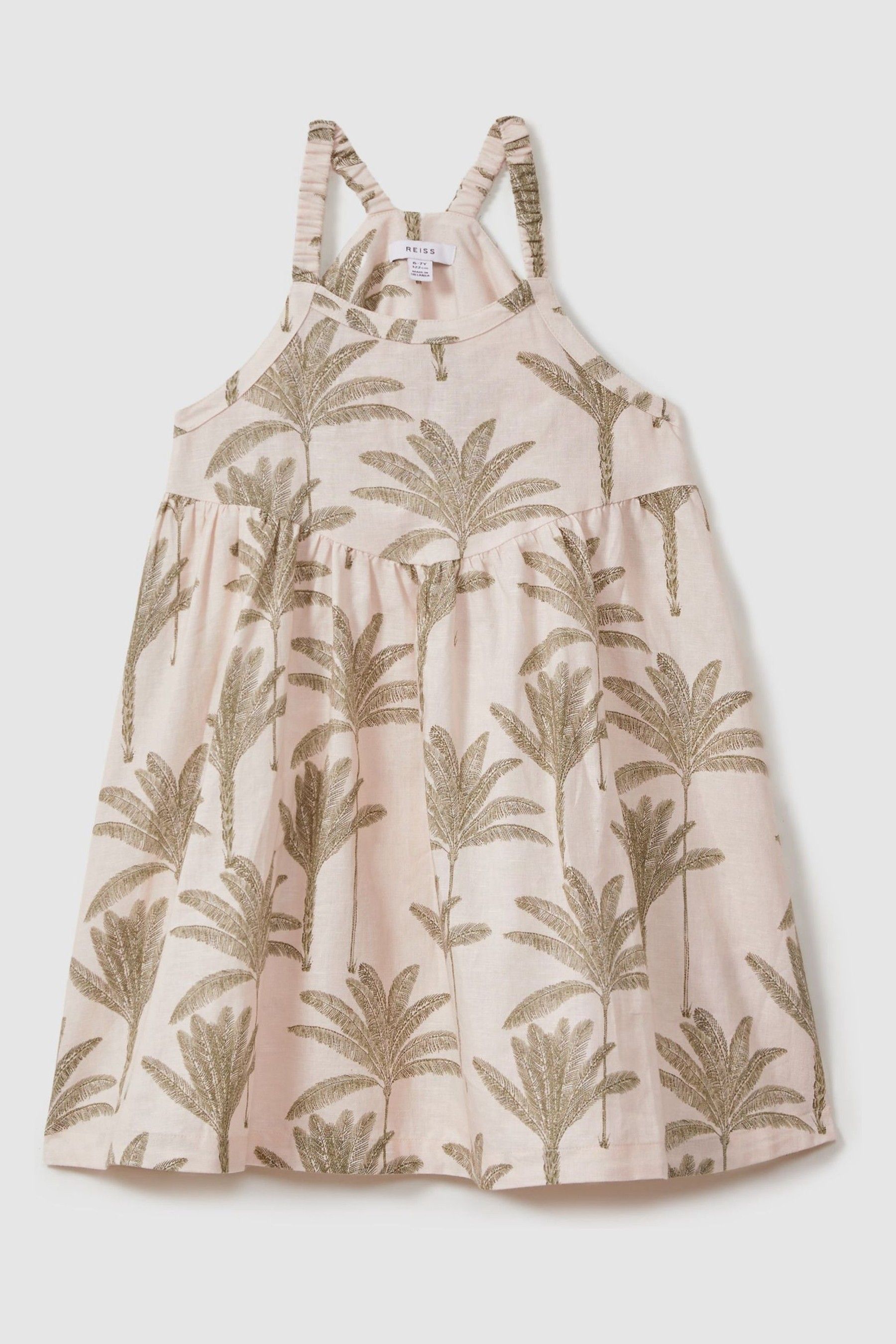 4-9 yrs Linen-Cotton Tropical Dress in Neutral - Image 1 of 1