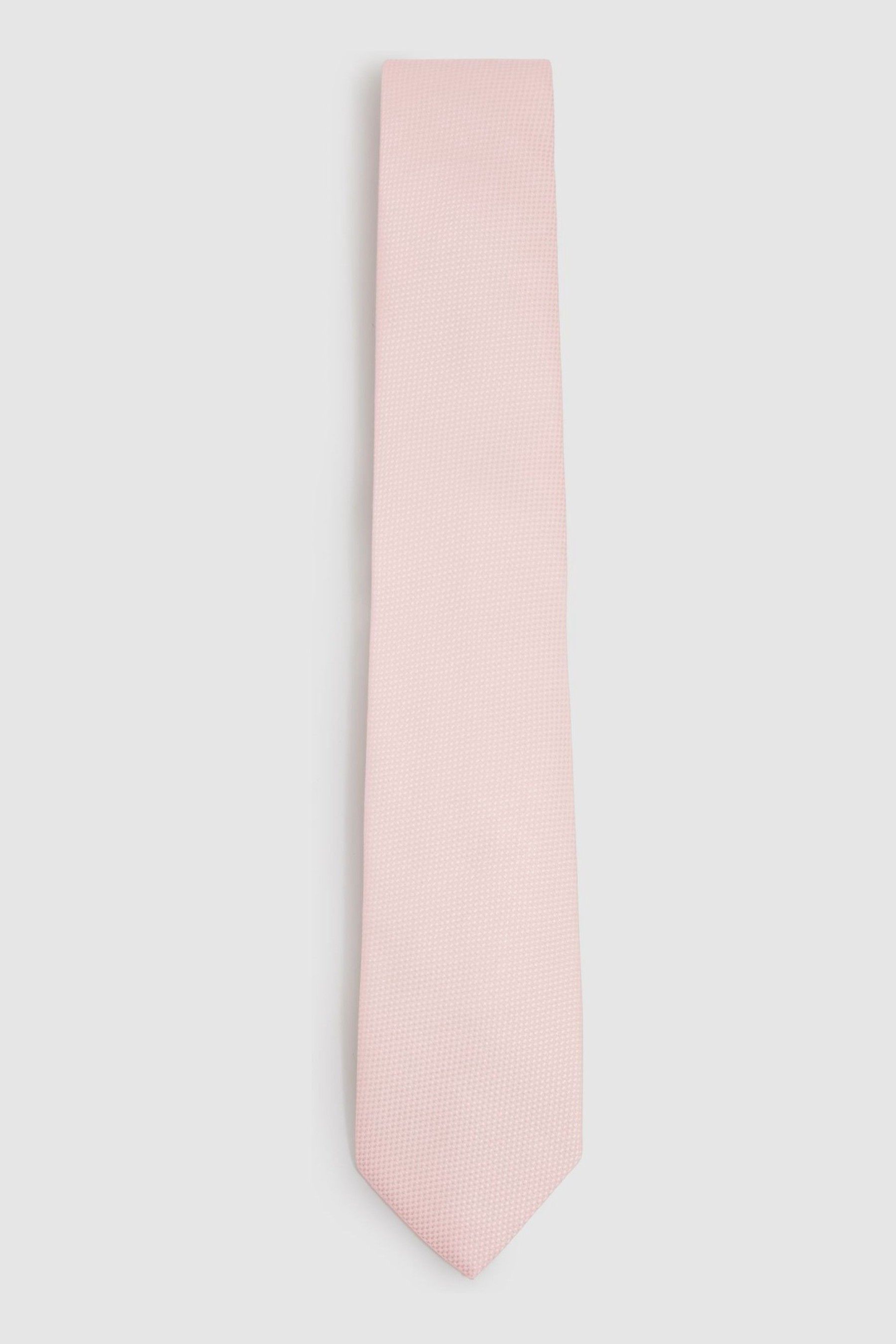 Textured Silk Blend Tie in Light Pink - Image 1 of 1