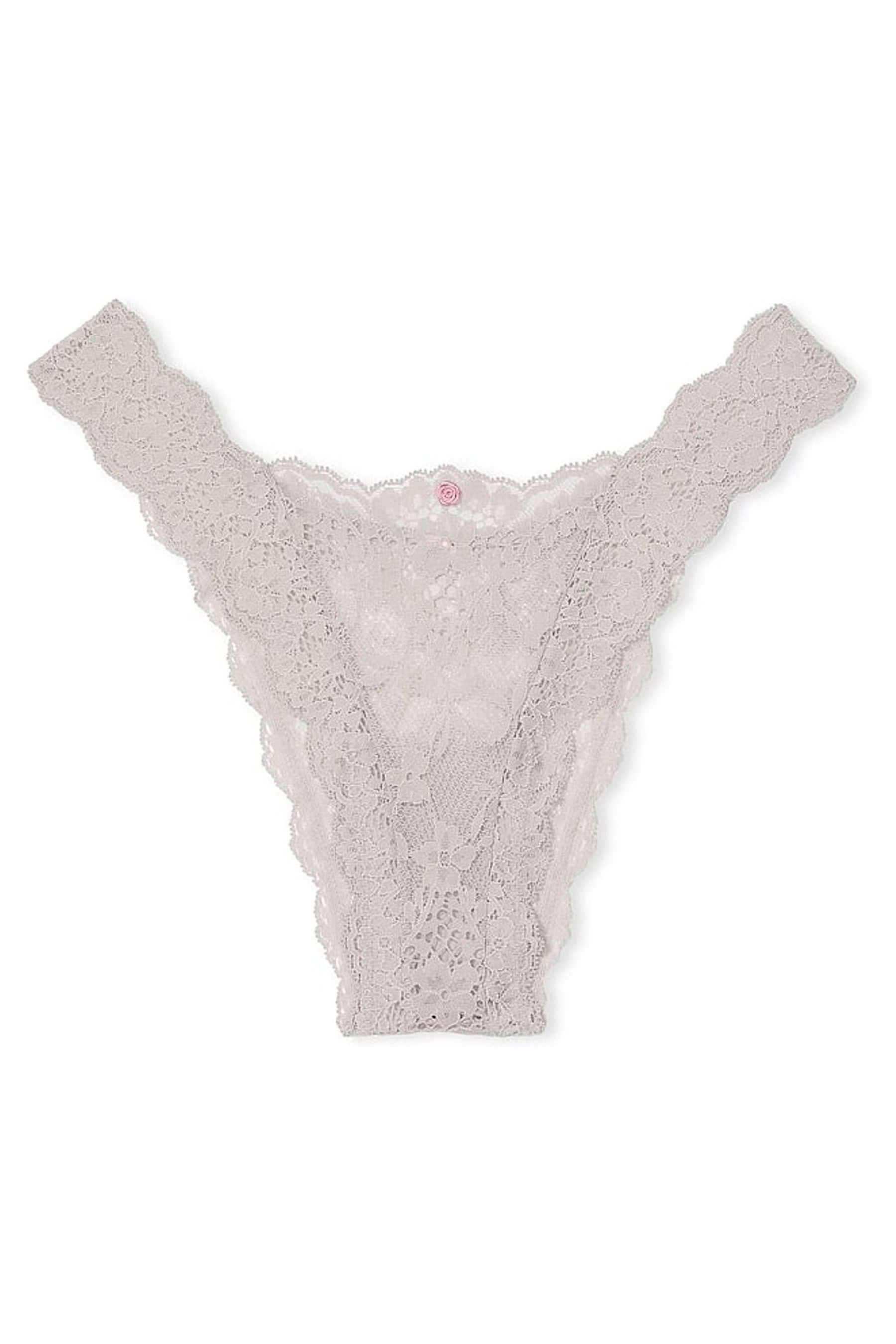Silver Pearl Grey Brazilian Lace Knickers - Image 1 of 1
