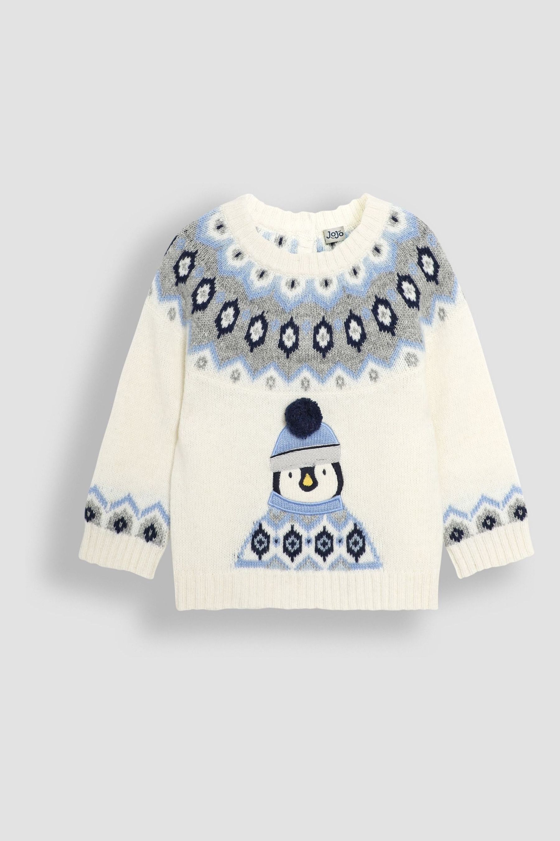 Ecru Penguin Christmas Penguin Fair Isle Pattern Jumper - Image 1 of 1