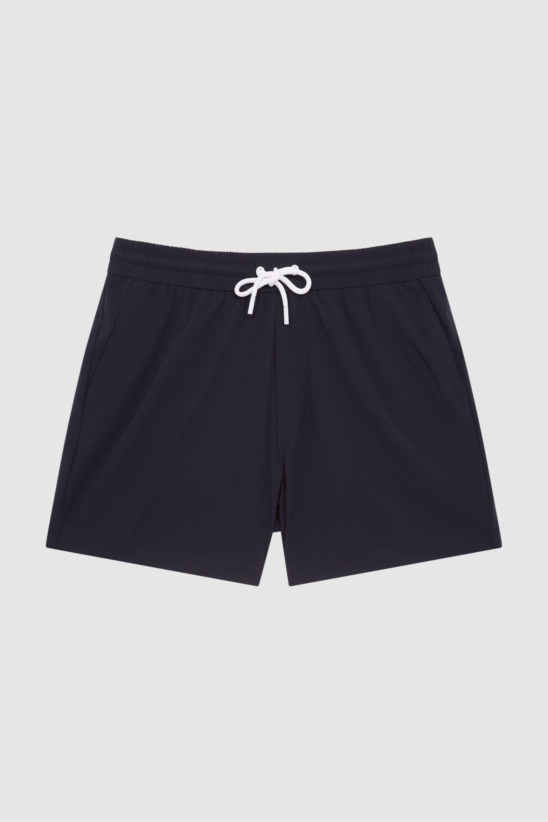 Plain Drawstring Swim Shorts in Navy - Image 1 of 1