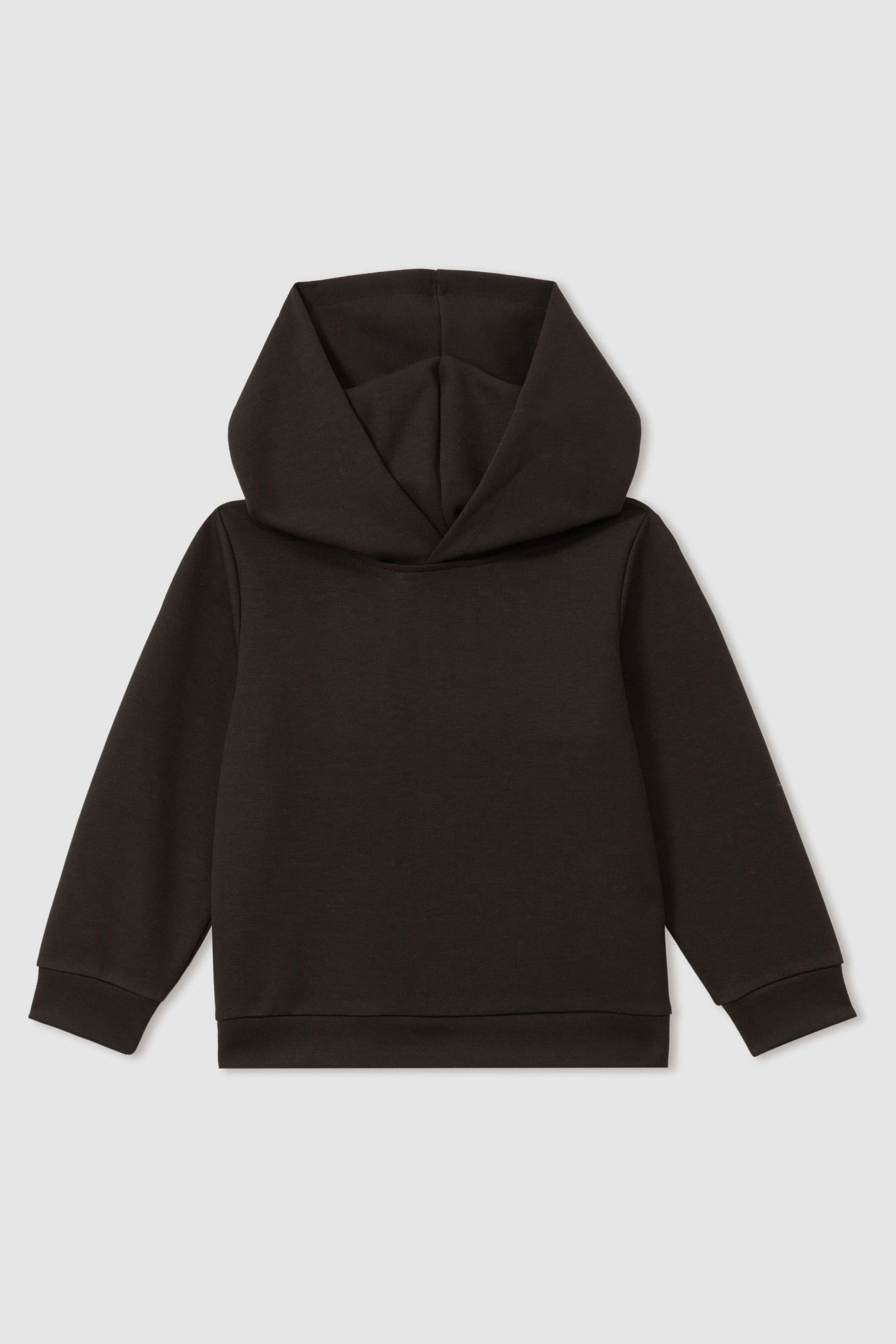 9-14 yrs Interlock Jersey Hoodie in Chocolate Brown - Image 1 of 1