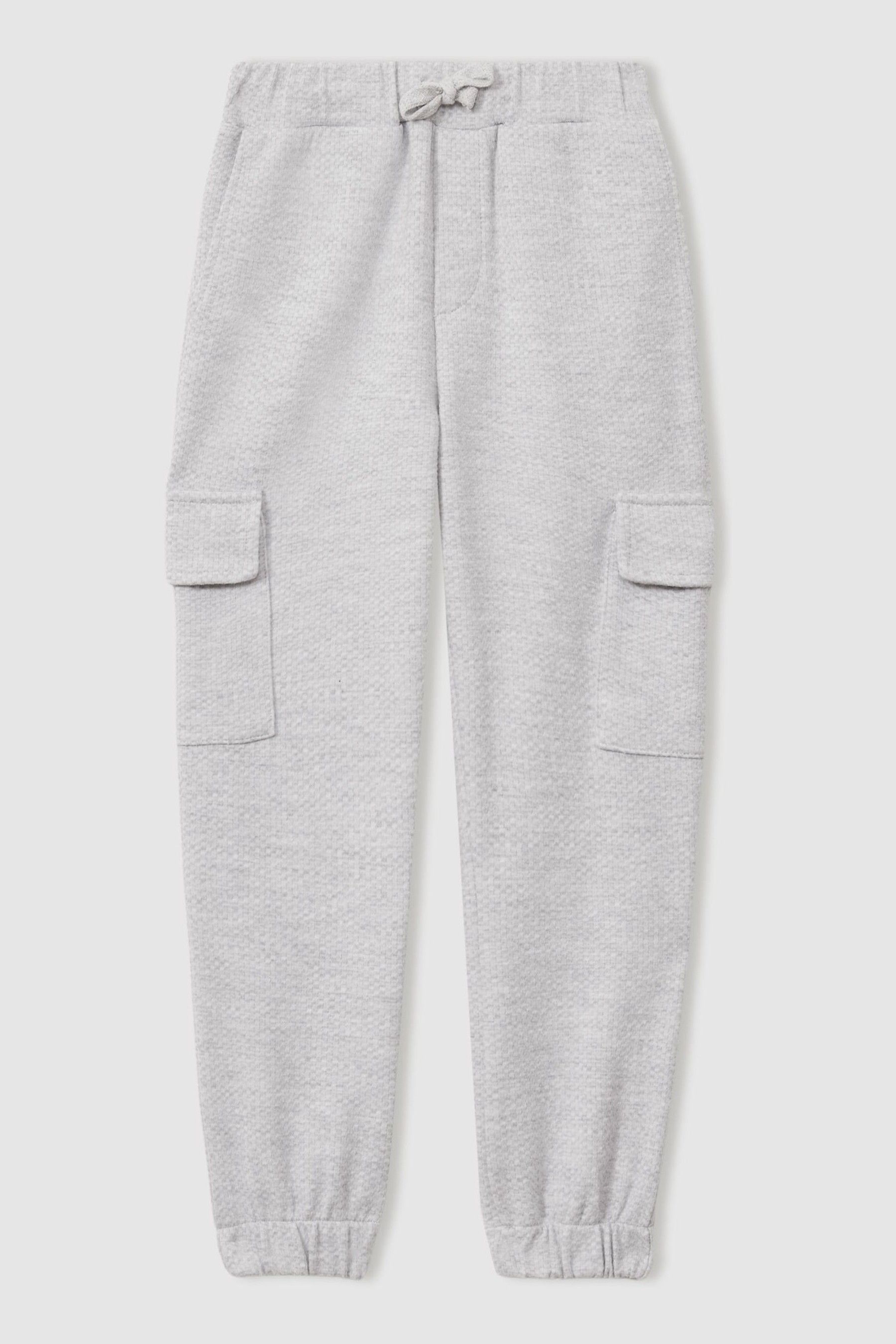 9-13 yrs Textured Cotton Blend Drawstring Joggers in Grey - Image 1 of 1