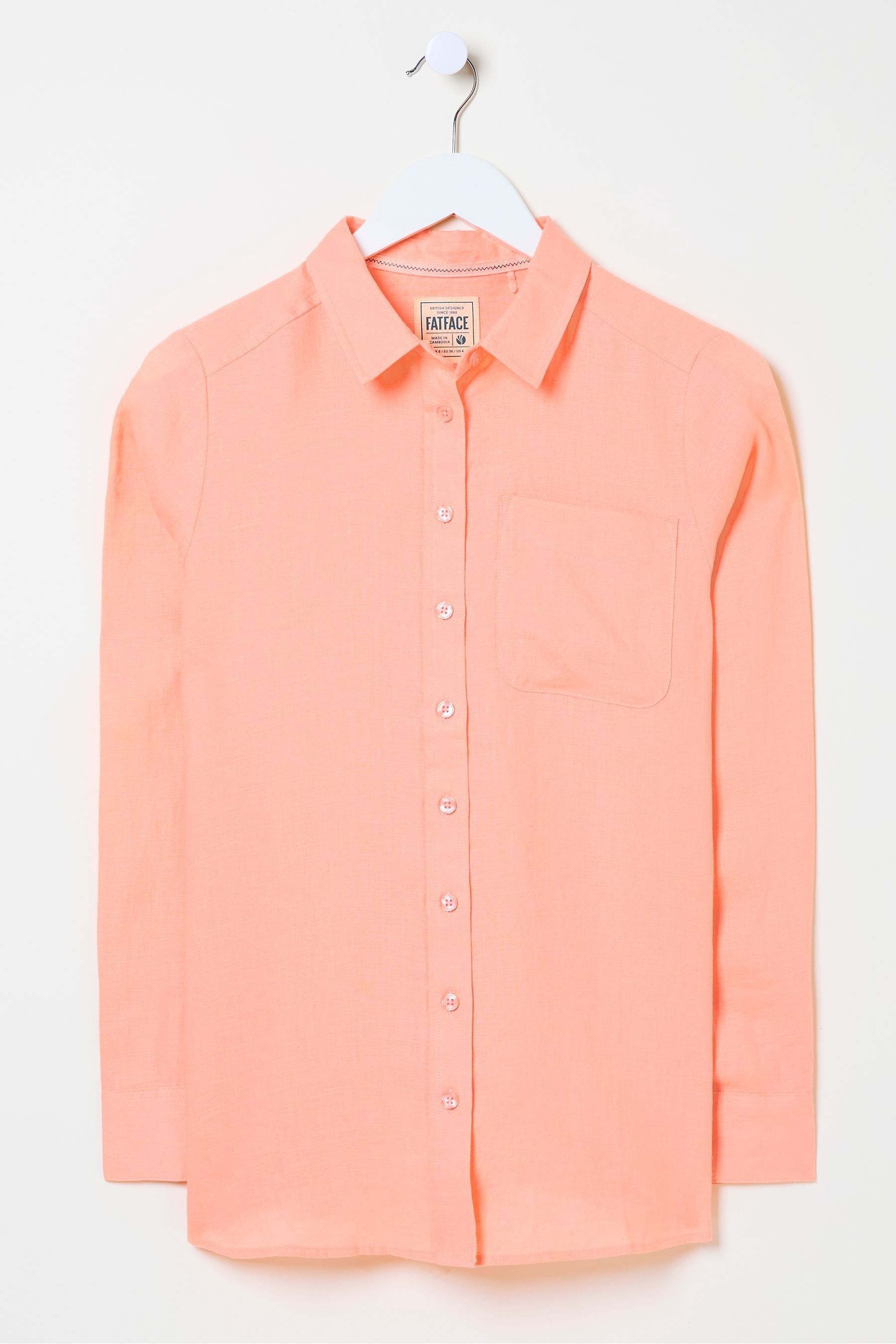Coral Pink Olivia Linen Shirt - Image 1 of 1