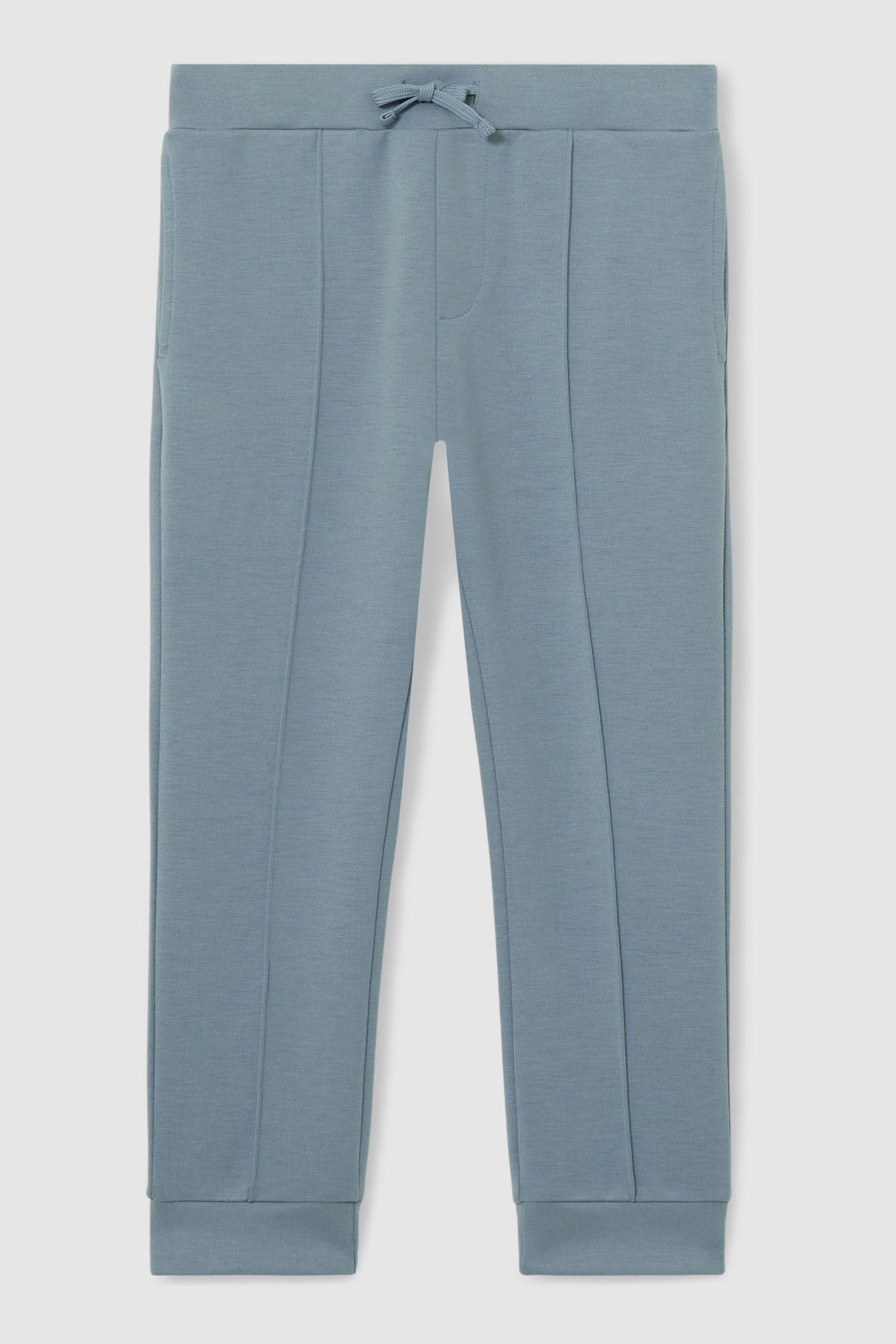 3-9 yrs Interlock Drawstring Joggers in Soft Denim Blue - Image 1 of 1