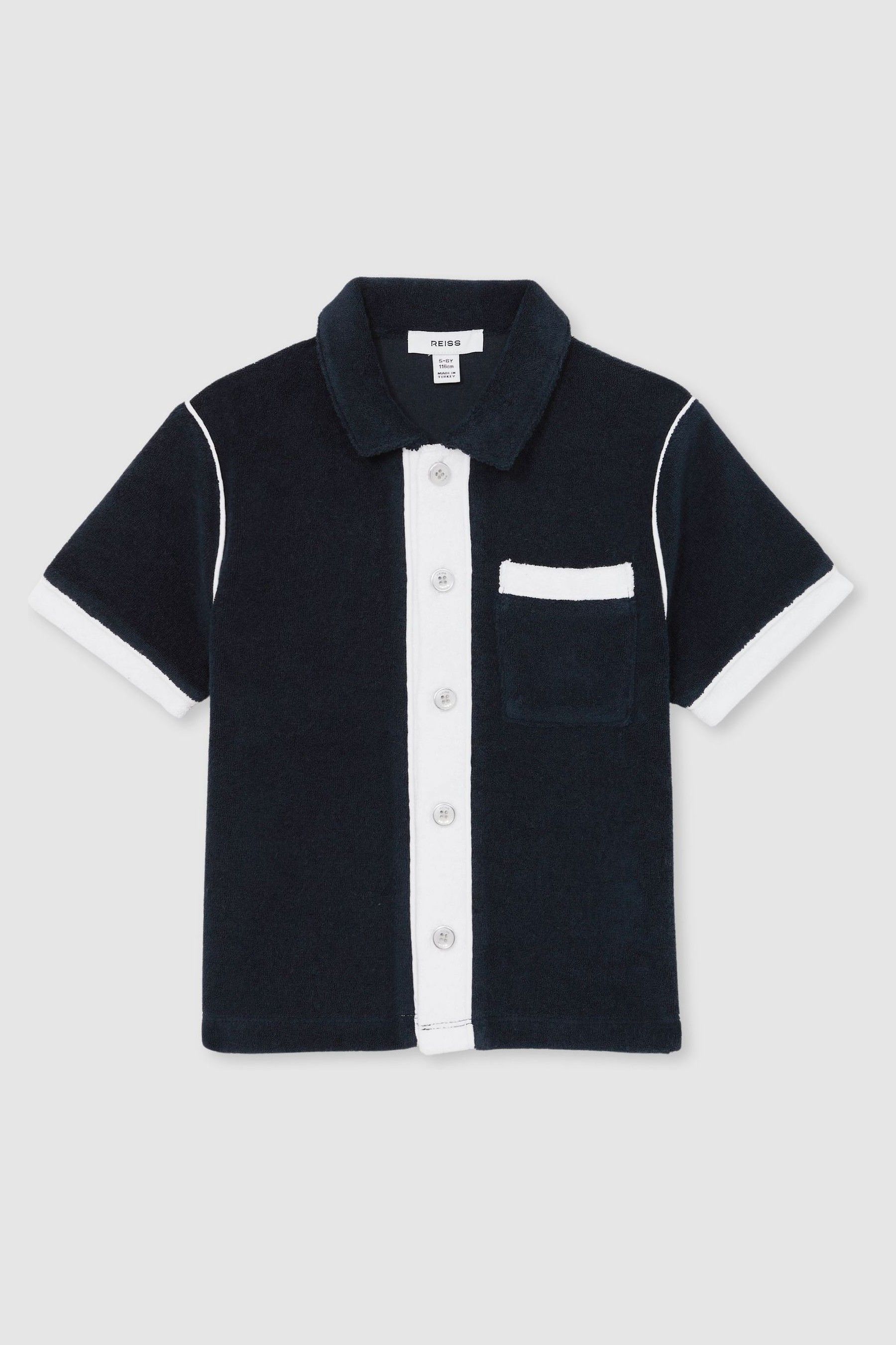 3-9 yrs Velour Colour-Block Shirt in Blue Multi - Image 1 of 1
