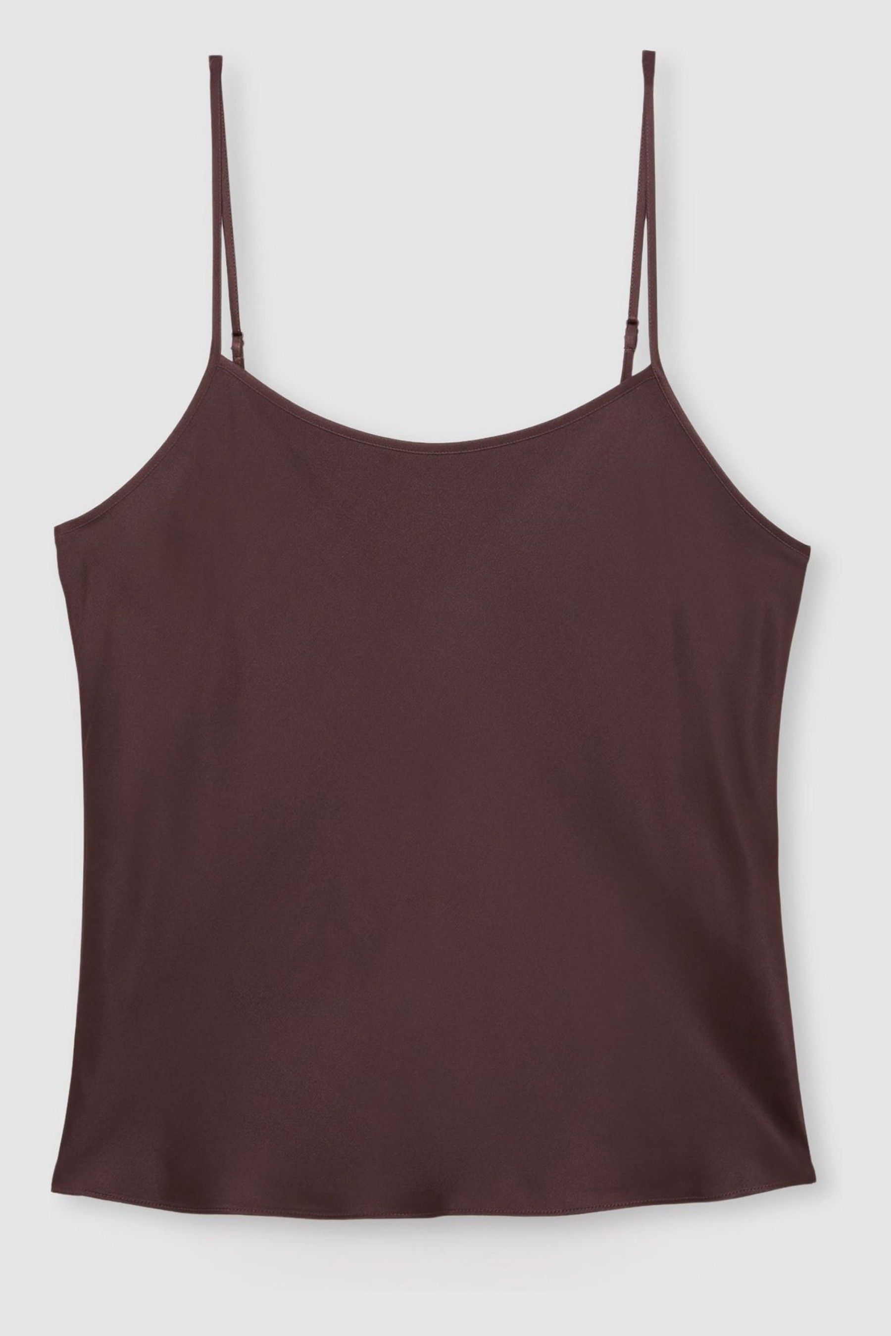 Silk Cami Top in Burgundy - Image 1 of 1